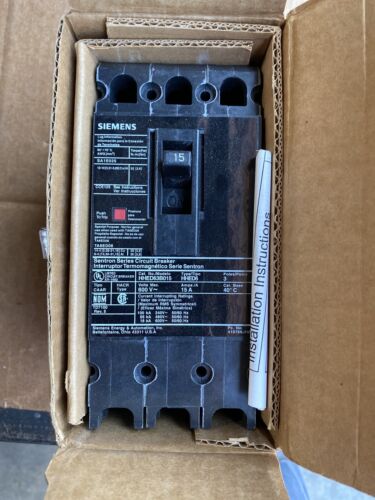 Siemens HHED63B015 3pole 15amp 600v circuit breaker New