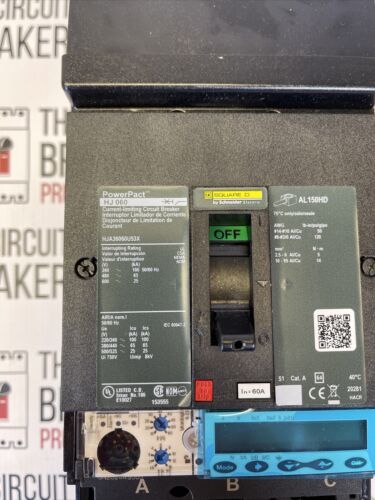 New Surplus Square D HGA36060U53x Circuit Breaker 3 Pole 60A 65k@480v 1yr Wrrnty