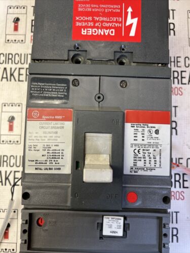 New GE Current Limiting Circuit Breaker SGLL36AT0400 400 amp 600V Shunt & Aux