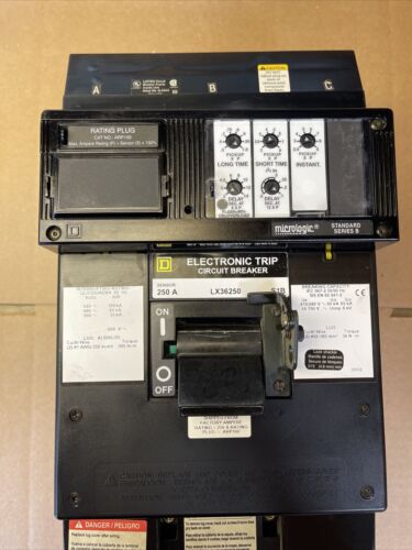 SQUARE D LX36250 CIRCUIT BREAKER  250A 100A RATING PLUG New Surplus 1yr Wrnty