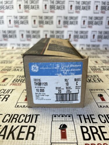 THQB1120 GE Type THQB 1 Pole 20A 240VAC UL Circuit Breaker NEW 