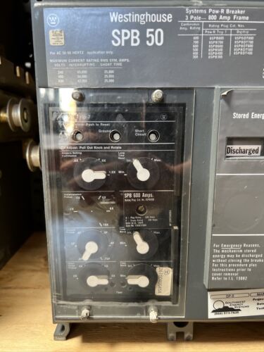 WESTINGHOUSE SPB 50 POW-R-BREAKER 800AMP 600VOLT 3POLE W/600A TRIP