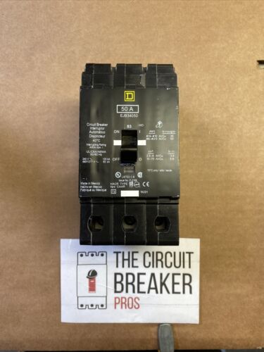 EJB34050 Molded Case 50A 480V Circuit Breaker 3Pole EJB Series EJB New Surplus