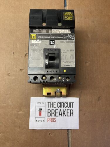 Square D FA36070 70 Amp 600 Volt 3 Pole I Line Circuit Breaker Grey- Tested