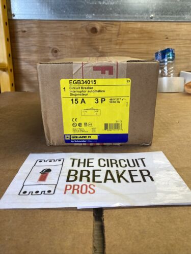 BRAND NEW FACTORY SEALED SQUARE D EGB34015 15 AMP 3 POLE EGB 1YR  WRNTY