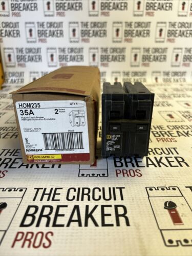 NEW Square D HOM235 2 Pole 35 Amp Doble Pole Circuit Breaker 120/240VAC WRNTY