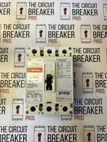 HFD3020 Cutler Hammer Circuit Breaker 3 Pole 20 Amp 600V New Surpls 1yr Warranty