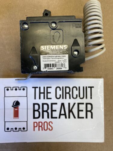 New Siemens B120H00S01 1 Pole 20 Amp 120/240V Bolt On Shunt Trip Breaker NS