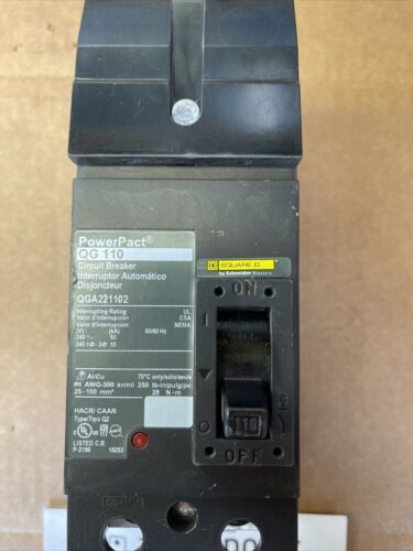 New Square D QGA221102  2 Pole 110 Amp 240Vac PowerPact I-Line Breaker