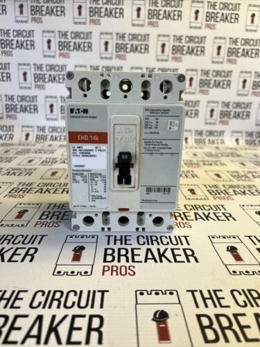 Eaton Ehd3050 Molded Case Circuit Breaker, 50 A, 480V Ac, 3 Pole, New Surplus