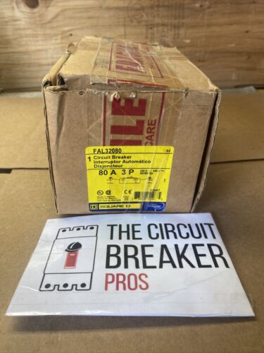 Square D FAL32080 3 Pole 80 Amp 240 Vac Circuit Breaker (NIB) (H7)