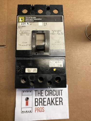 SQUARE D KCL34225 SERIES 2 MOLDED CASE CIRCUIT BREAKER 225 AMP LUGS BOTH END