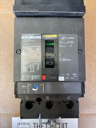 Square D JGA36225 Powerpact Circuit Breaker 3p 225a Amp 600v New Surplus WRNTY