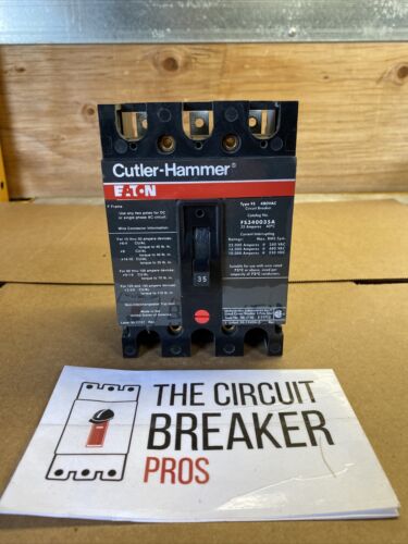 FS340035A Cutler-Hammer Type FS Red Label Circuit Breaker 3 Pole 35 Amp 480V