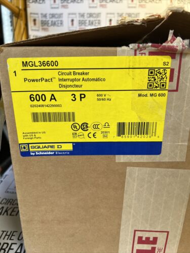 BRAND NEW IN BOX SQUARE D POWERPACT MGL36600 W/ LINE & LOAD LUGS WRNTY