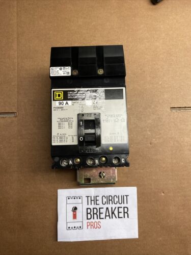 FH36090 Square D 90 Amp 600V 3 Pole I-Line Plug In Circuit Breaker Type FA New