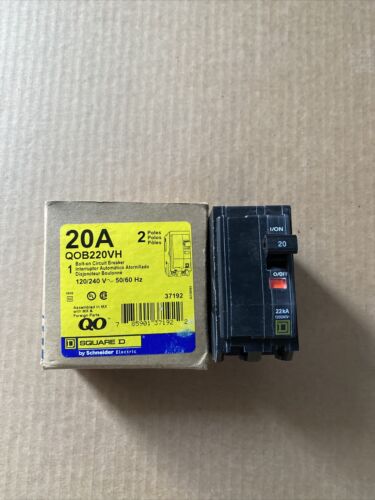 QOB220VH SQUARE D 2POLE 20AMP 240V CIRCUIT BREAKER NEW 