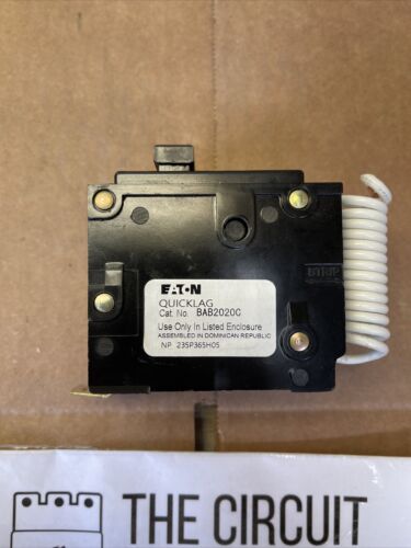 New Surplus BAB2020C QUICKLAG CIRCUIT BREAKER 2P 20A