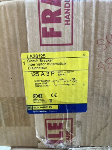 LA36125 SQUARE D 3 POLE 125AMP 600V CIRCUIT BREAKER NEW WRNTY