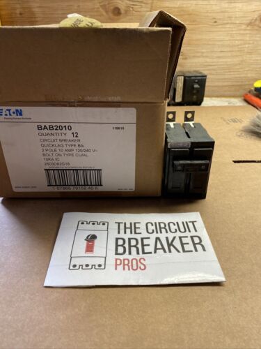 1-BAB2010 Cutler Hammer Circuit Breaker 2 Pole 10 Amp 240V NEW