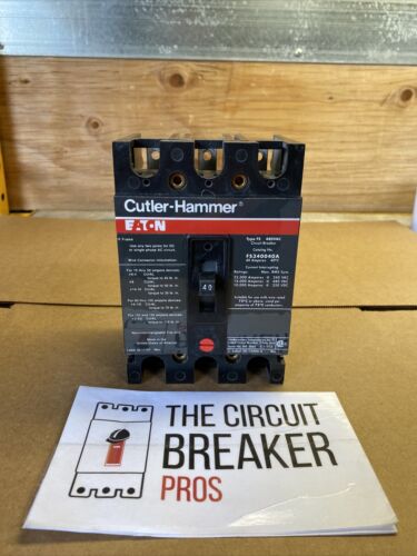 FS340040A Cutler-Hammer Type FS Blue Label Circuit Breaker 3 Pole 40 Amp 480V