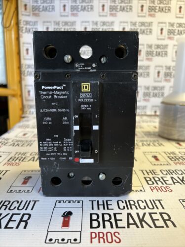 Square D, PowerPact Circuit Breaker, 240VAC, 250A, KDL22250 RECON WRNTY Flaws