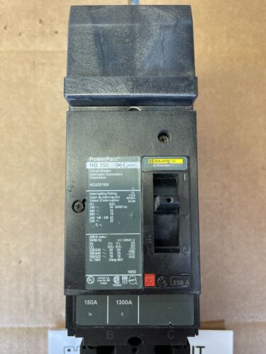 New Square D HGA261504 150amp 2pole 1phase  600v 35k@480v B&C Phase Connections