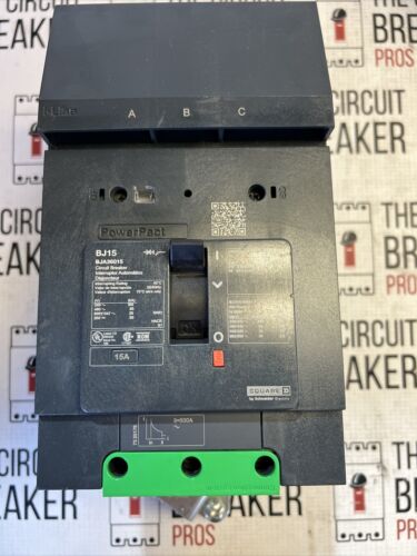 BJA36015 SQUARE D 3 POLE 15 AMP 65KA 600V POWERPACT CIRCUIT BREAKER NEW WRNTY