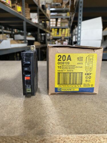 QOB120 SQUARE D BOLT-ON CIRCUIT BREAKER 20 AMP 1 POLE 120/240 VAC NEW!!