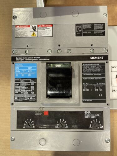 Siemens LXD63B600  3 Pole 600A 600VAC 25KA With Hardware And Cover Plate New