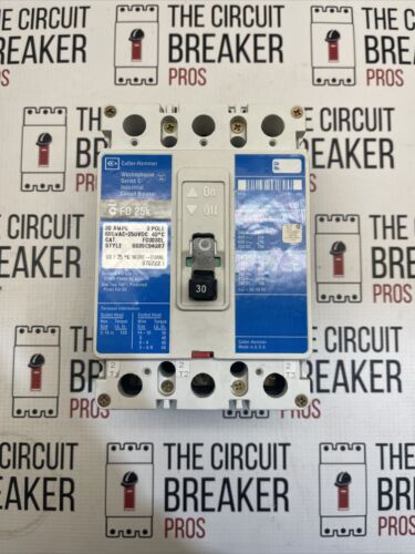 Westinghouse Circuit Breaker FD3030L 30 Amp 600 Volt 3 Pole