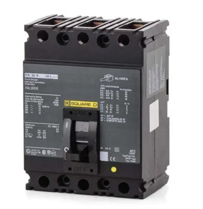 FAL36030 - Square D 30 Amp 3 Pole 600 Volt Lug Molded Case Circuit Breaker NS