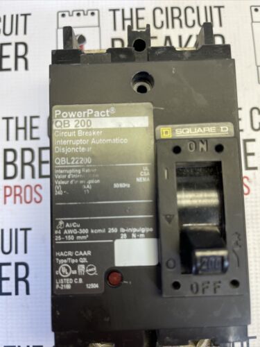 Square D PowerPact QBL22200 200 Amp 240 V 2 Pole Circuit Breaker