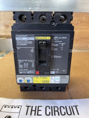 Square D HJL36030M71 3 Pole 30 Amp 600 Vac PowerPact Motor Circuit Protector