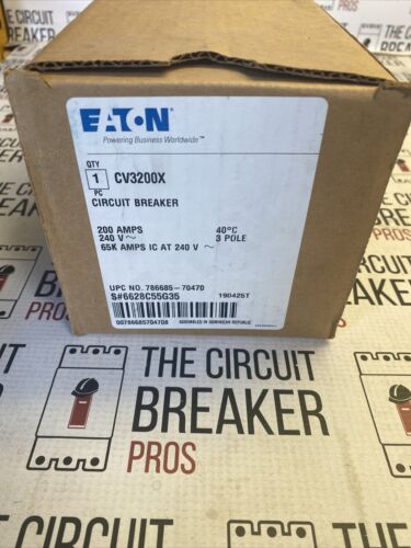 CV3200X EATON CIRCUIT BREAKER 200AMPS 240V 65KA 3POLE NEW Fast shipping