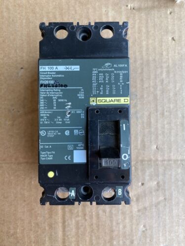 FHL36100 Square D 600V 100A FHL Series Circuit Breaker 3P 3PH Feed Thru LI