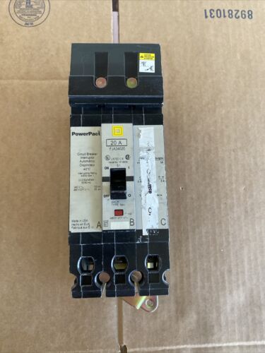 FJA34020 I-Line Style Plug-In Circuit Breaker 20A 480V FJA Powerpact Schneider E