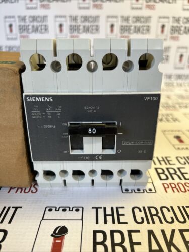 Siemens 3VF2214-0JQ41-0AA0  CIRCUIT BREAKER 4P 80 Amp New I’m Box