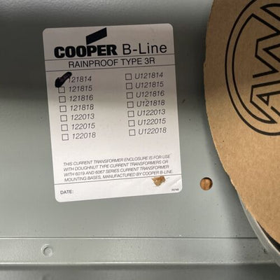 cooper b-line 121814 20 Amp 600v 1ph Or 3ph 3R Meter New