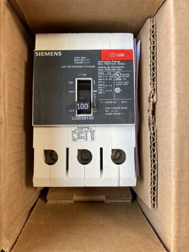 LGB3B100B Siemens Circuit Breaker VL Series LGB 100A 600V Bolt-On LI - Long-Time