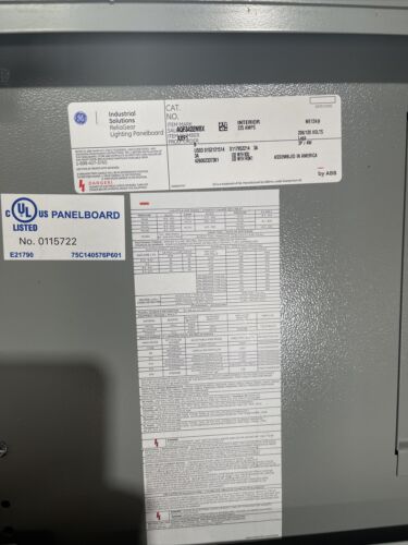 GE 200a Main Circuit Breaker Panel AQF3422MBX 225A Max 208Y/120V 3Ph 4W