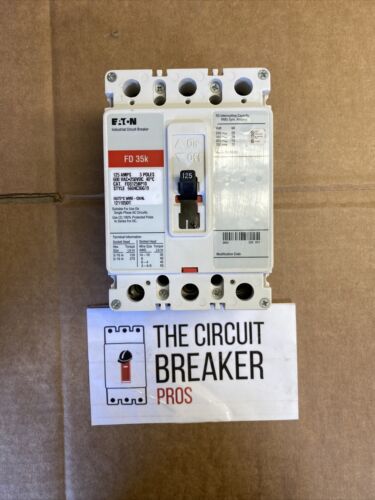 NEW SURPLUS Eaton Cutler Hammer FD3125 FD35K 125A 125 Amp A 3P Circuit Breaker