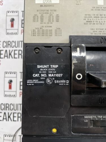 Square D MHL3612001472 Breaker, 1200 Amp, 65 kAIR, Shunt Trip, Aux Switch, Recon