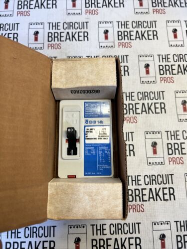 CUTLER HAMMER EHD2080 NEW THERMAL MAGNETIC CIRCUIT BREAKER 80A 2 POLE 480 VAC