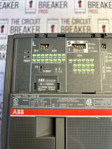 ABB SACE PR231/P Tmax T7H 1200A 3P Circuit Breaker  T7H1200M 1000a Plug New Pull