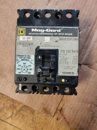 SQUARE D MAG GARD  FAP3605016M 50 amp 3P 600V Motor Circuit Protector