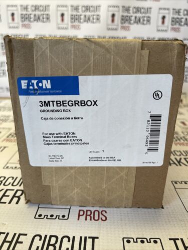 New In Sealed Box EATON 3MTBEGRBOX GROUNDED BOX