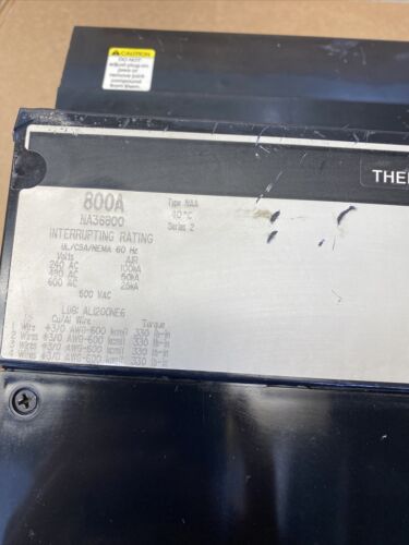 SQUARE D I-LINE CIRCUIT BREAKER 800 AMP 600V 3 POLE NA36800 Test Report