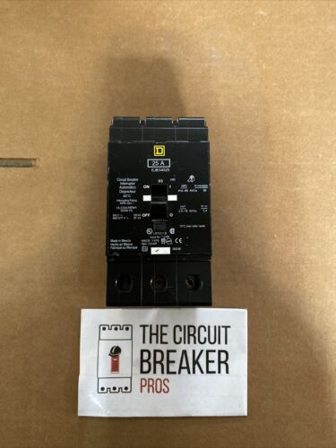 EJB34025 SQUARE D 3POLE 25AMP 480V CIRCUIT BREAKER NEW NO BOX