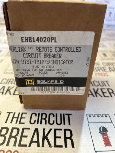 Square D EHB14020PL 1p 20a 277v Circuit Breaker  1-yr Warranty